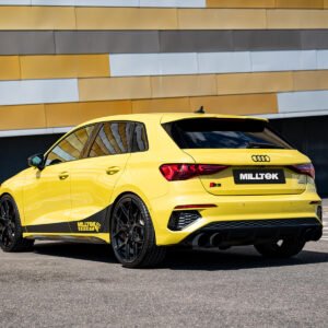 Audi S3 8Y Sportback modelos con GPF – 80 mm Escape cat-back no resonado (sonido más intenso) con salidas negras Cerakote