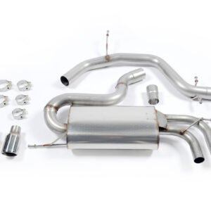 Audi A3/Seat Cupra + Leon/VW Golf MK5 GTI 2.0T – Escape cat-back no resonado (sonido más intenso) con salidas pulidas con salidas dobles pulidas