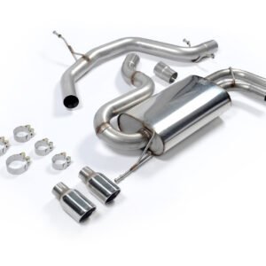 Audi A3/Seat Cupra + Leon/VW Golf MK5 GTI 2.0T – Escape cat-back no resonado (sonido más intenso) con salidas pulidas con salidas dobles pulidas