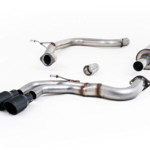 Audi A3 2.0 TDI MQB – Escape cat-back resonado (sonido más discreto) con salidas negras Cerakote