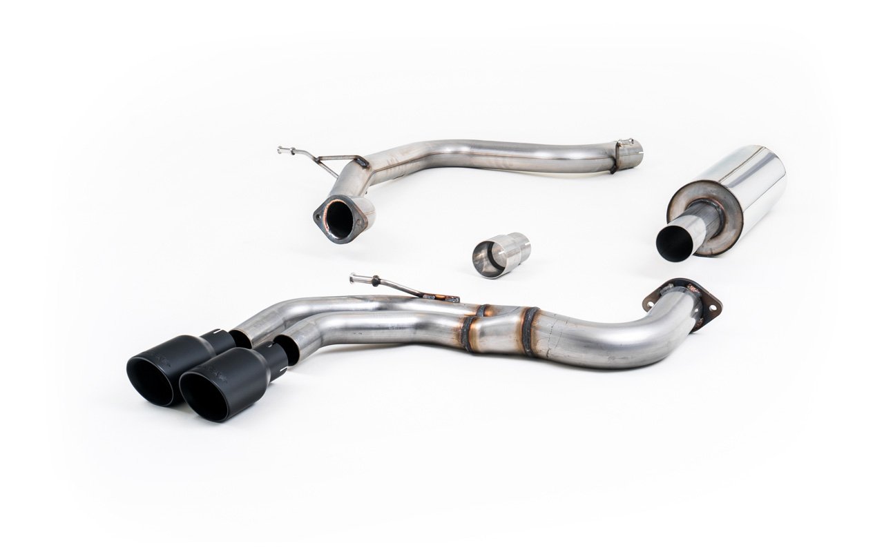 Audi A3 2.0 TDI MQB – Escape cat-back resonado (sonido más discreto) con salidas negras Cerakote