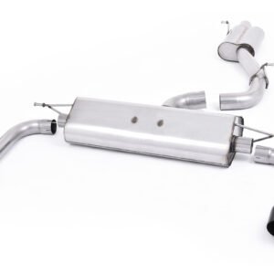 Audi A3 2.0 TFSI 8V (US solo) – Escape cat-back resonado (sonido más discreto) con salidas negras Cerakote