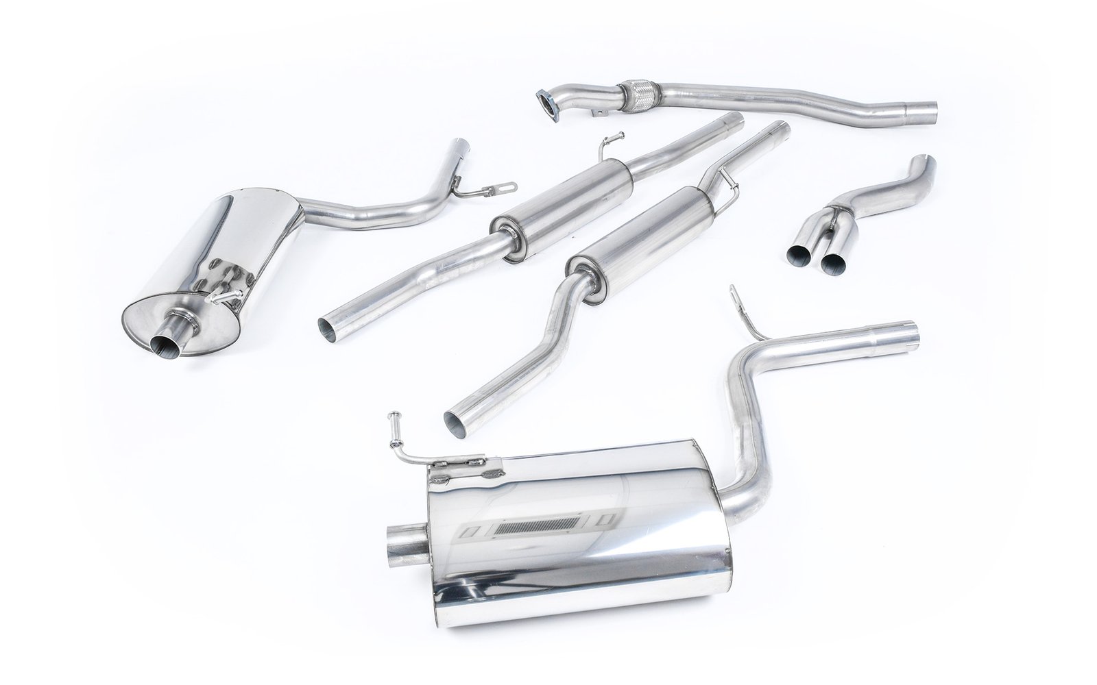 Audi A4 1.8T B6 Quattro – Escape cat-back resonado (sonido más discreto) con salidas de 100 mm