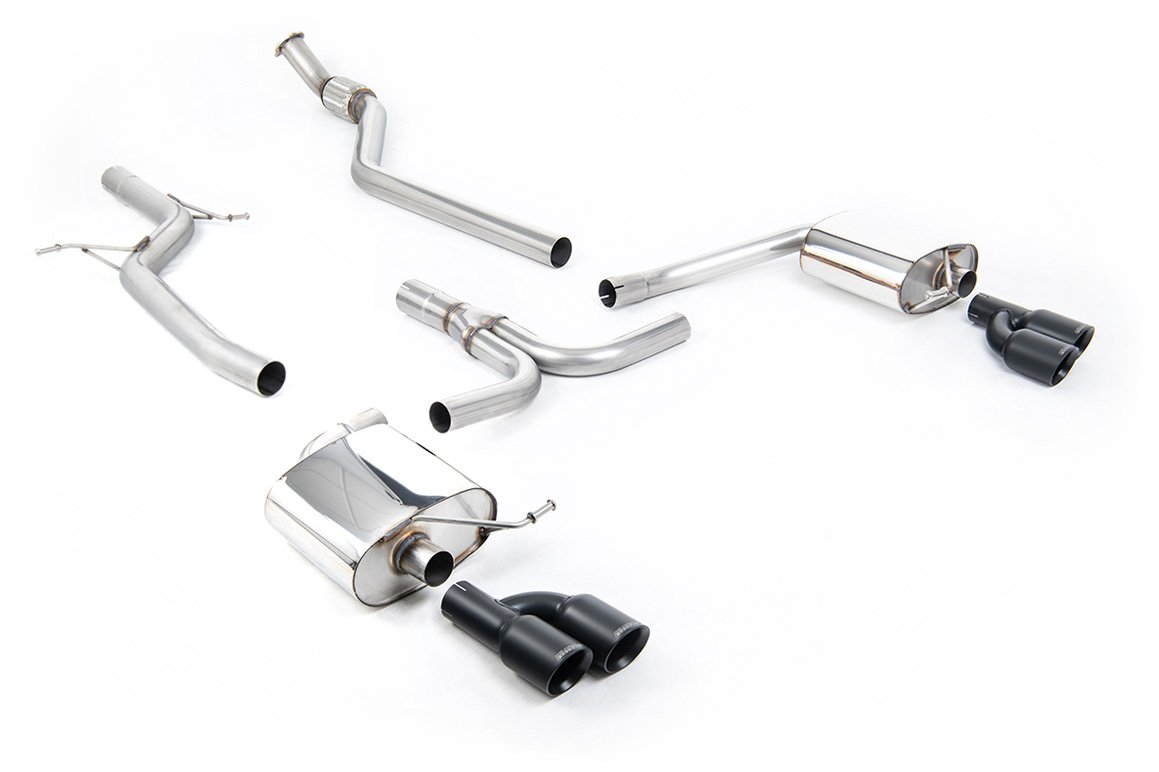 Audi A4 2.0 B8 S line (Manual) – Escape cat-back no resonado (sonido más intenso) con negro Cerakote cuádruples-salida salidas