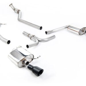 Audi A4 2.0 B8 S line (Manual) – Escape cat-back no resonado (sonido más intenso) con dobles-salida salidas negras Cerakote