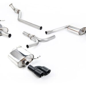 Audi A4 2.0 B8 S line (Manual) – Escape cat-back resonado (sonido más discreto) con negro Cerakote cuádruples-salida salidas