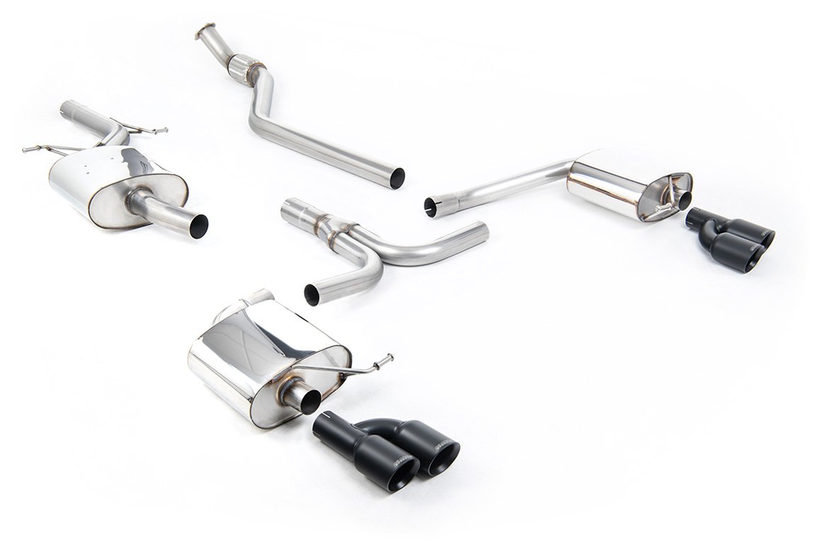 Audi A4 2.0 B8 S line (Manual) – Escape cat-back resonado (sonido más discreto) con negro Cerakote cuádruples-salida salidas