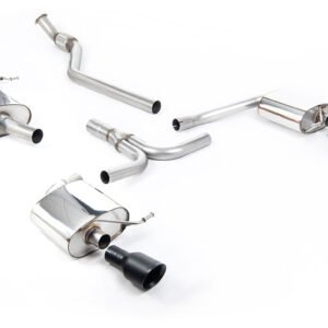 Audi A4 2.0 B8 S line (Manual) – Escape cat-back resonado (sonido más discreto) con dobles-salida salidas negras Cerakote