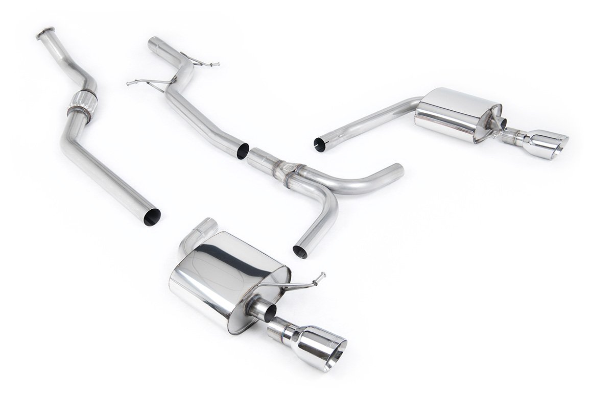 Audi A4 2.0 B8 S line (Tiptronic) – Escape cat-back no resonado (sonido más intenso) con dobles-salida GT100 salidas