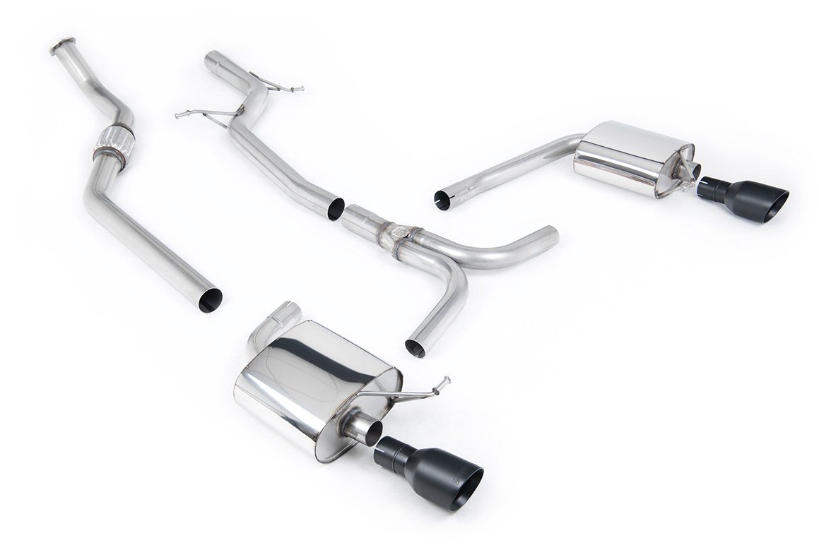 Audi A4 2.0 B8 S line (Tiptronic) – Escape cat-back no resonado (sonido más intenso) con dobles-salida GT100 salidas