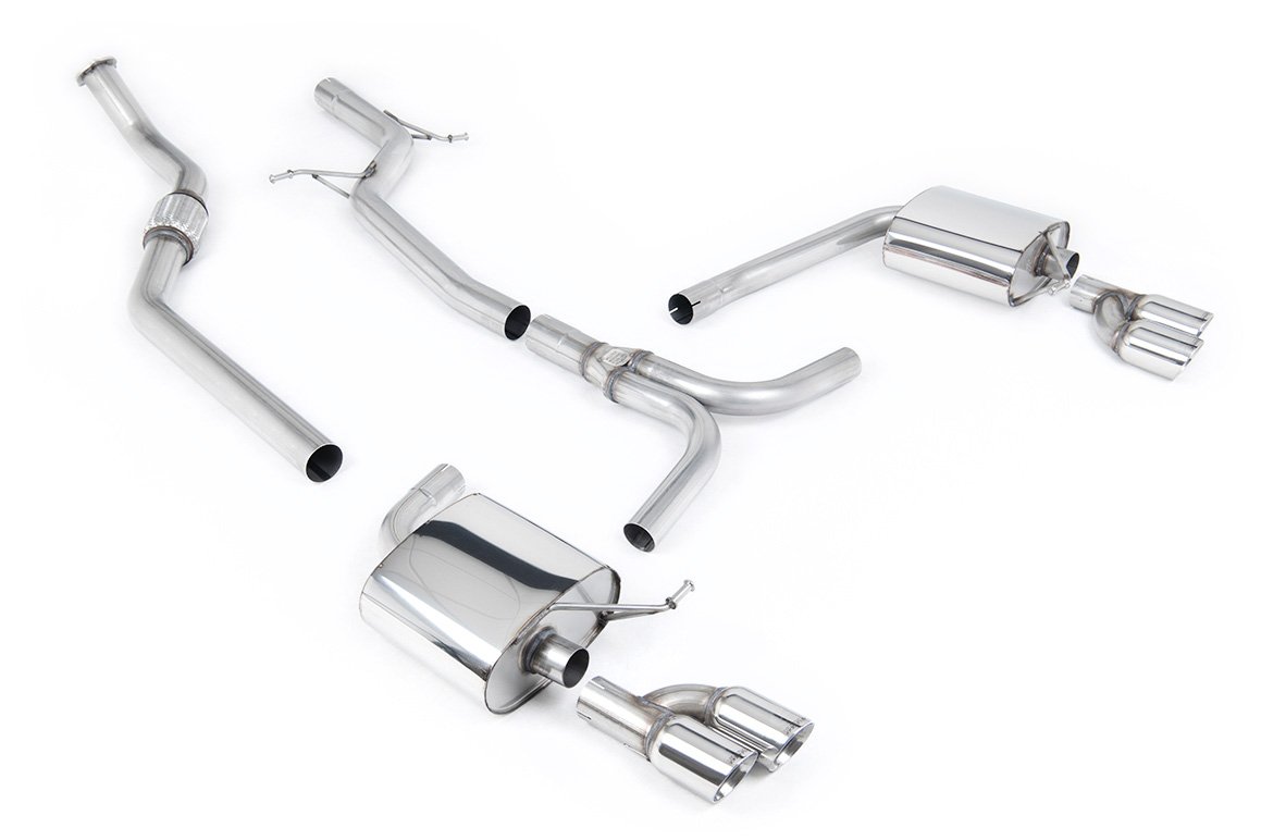 Audi A4 2.0 B8 S line (Tiptronic) – Escape cat-back no resonado (sonido más intenso) con cuádruples-salida GT80 salidas