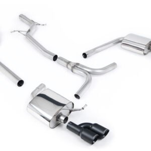 Audi A4 2.0 B8 S line (Tiptronic) – Escape cat-back no resonado (sonido más intenso) con cuádruples-salida salidas negras Cerakote