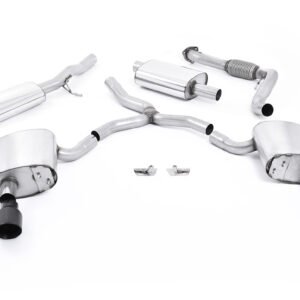 Audi A4 2.0 B9 Quattro – Escape cat-back resonado (sonido más discreto) con salidas dobles GT-100 negras Cerakote