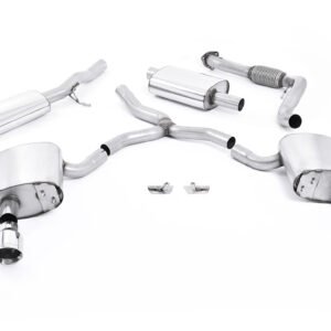 Audi A4 2.0 B9 Quattro – Escape cat-back resonado (sonido más discreto) con salidas dobles GT-100 pulidas