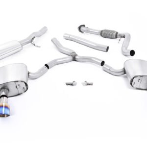 Audi A4 2.0 B9 Quattro – Road+ escape cat-back parcialmente resonado con salidas dobles GT-100 de titanio azulado