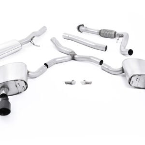 Audi A4 2.0 B9 Quattro – Road+ escape cat-back parcialmente resonado con salidas dobles GT-100 negras Cerakote
