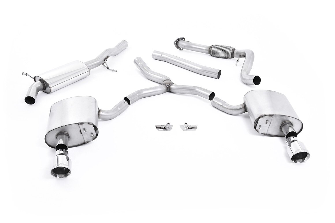 Audi A4 2.0 B9 Quattro – Road+ parcialmente escape cat-back resonado con salidas dobles GT-100 pulidas