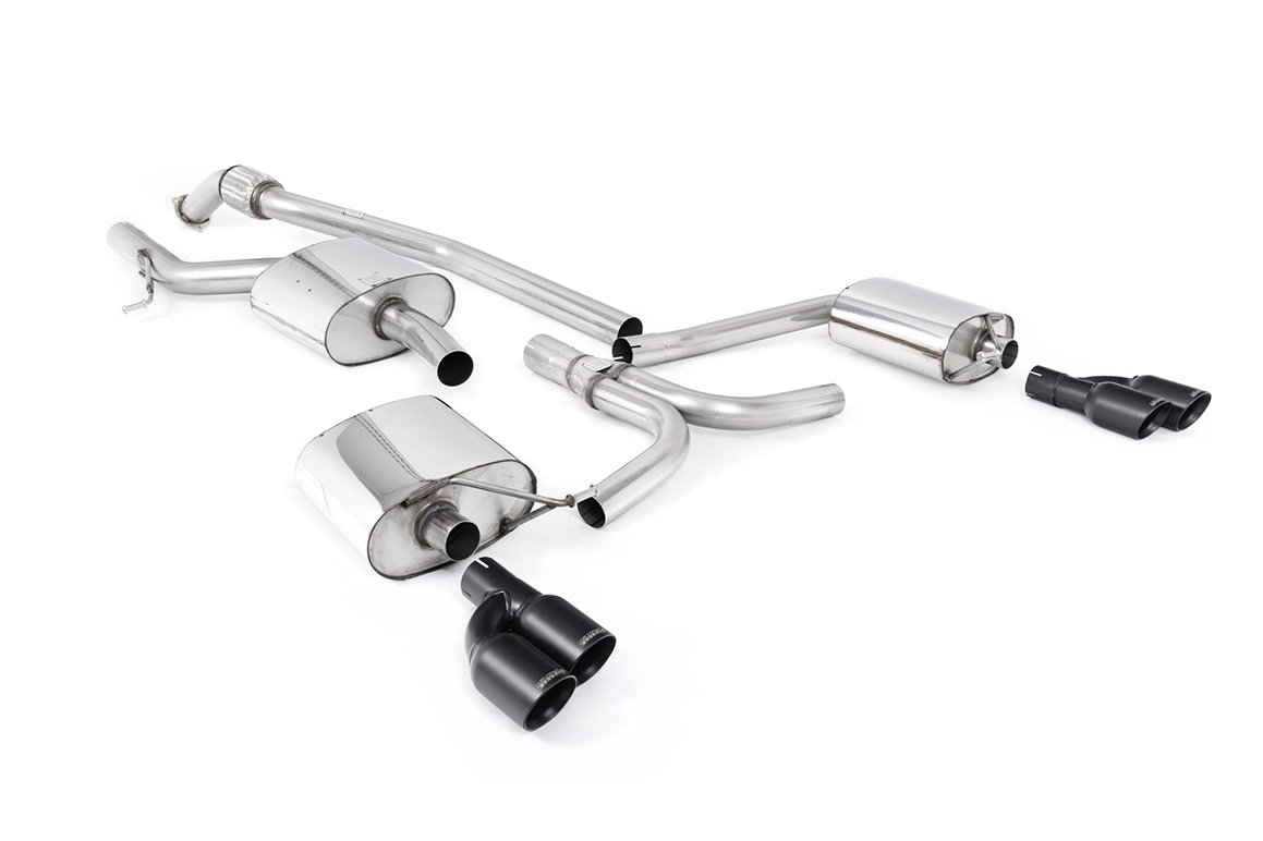 Audi A5 2.0 TFSI – escape cat-back con cuatro salidas negras Cerakote
