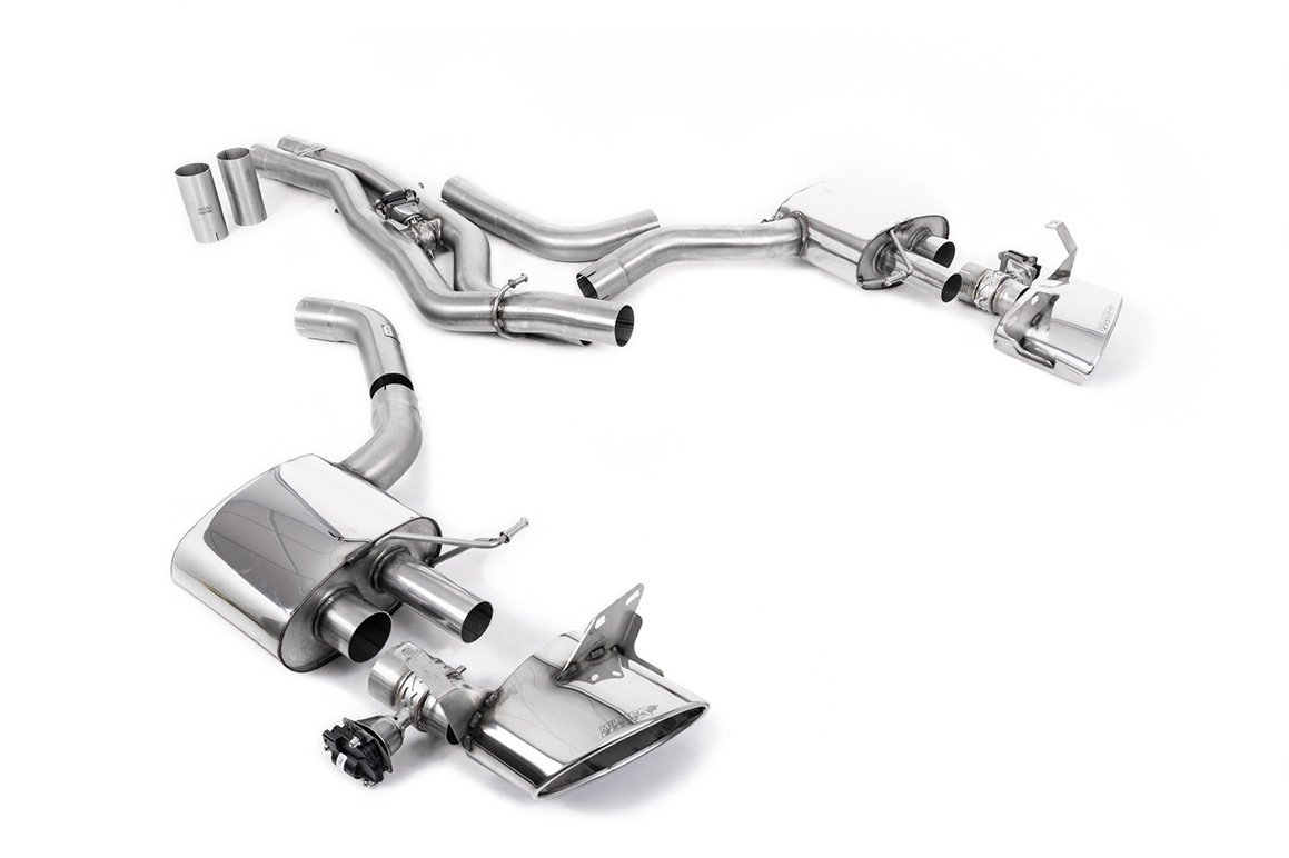 Audi RS6/RS7 C8 – Front Silencer Back sistema (doble 80mm) con colas ovaladas pulidas