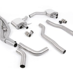 Audi RS6/RS7 C8 – escape cat-back no resonado (sonido más intenso) (dobles 80 mm) con salidas ovaladas pulidas – (original requiere corte – para Customers Who Want turbo-back In Future)