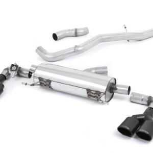Audi S1 – Escape cat-back no resonado (sonido más intenso) con salidas cuádruples negras Cerakote ovaladas