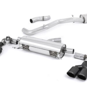 Audi S1 – Escape cat-back resonado (sonido más discreto) con salidas cuádruples negras Cerakote ovaladas