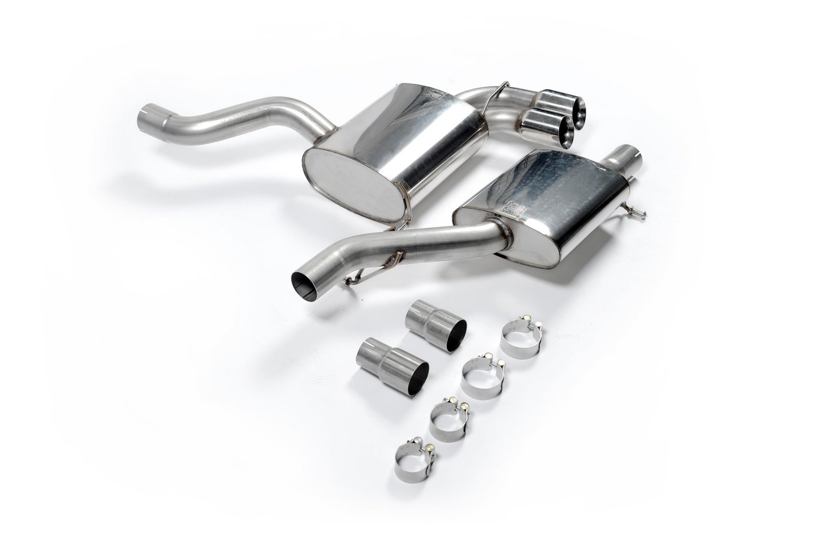 Audi S3 8P 3 puertas – Escape cat-back resonado (sonido más discreto) con salidas pulidas