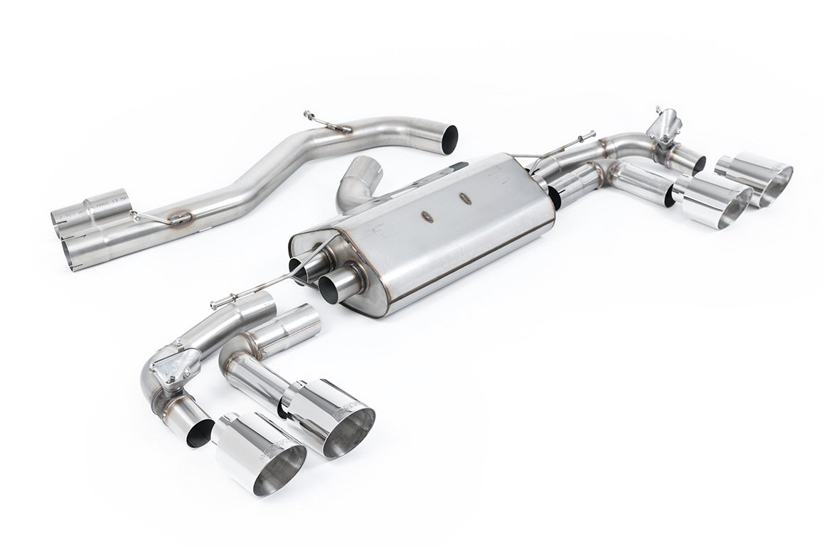Audi S3 8Y Sportback modelos con GPF – 80 mm Escape cat-back no resonado (sonido más intenso) con salidas pulidas