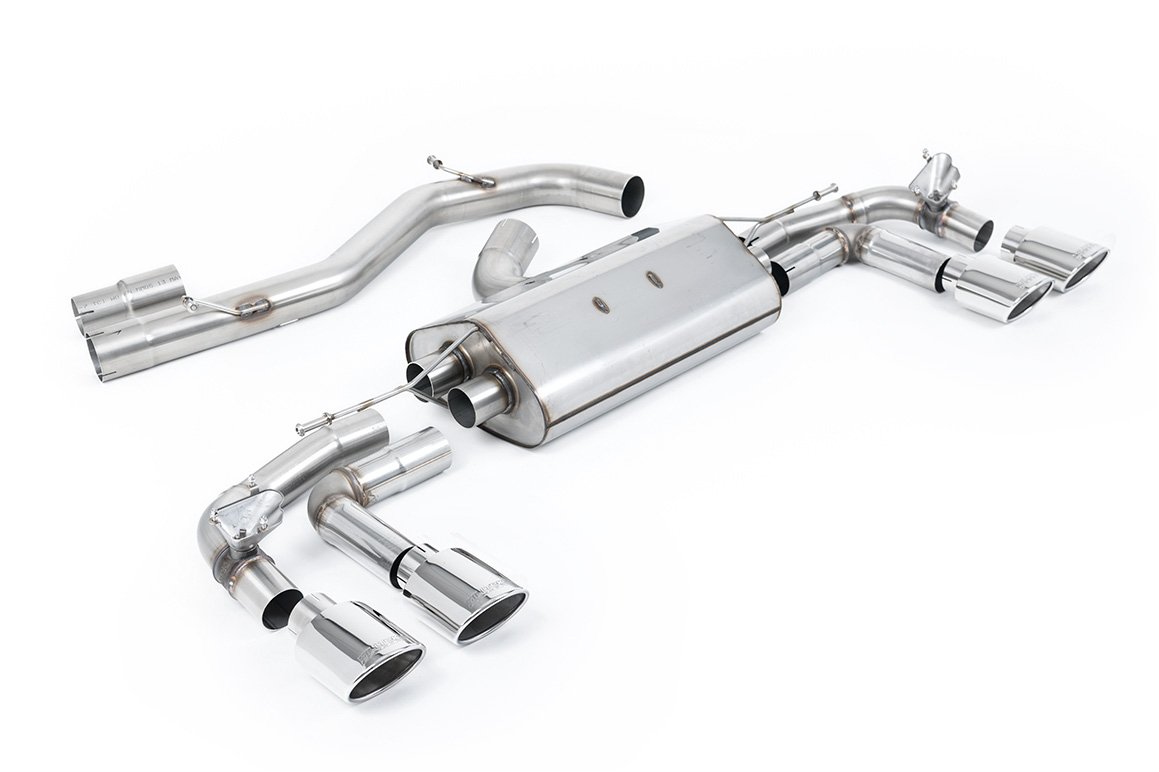 Audi S3 8Y Sportback modelos con GPF – 80 mm Escape cat-back no resonado (sonido más intenso) con salidas ovaladas pulidas salidas