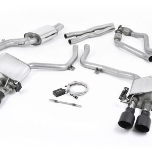 Audi S4 V6/S5 3.0 B8.5 – con válvulas y Escape cat-back resonado (sonido más discreto) con salidas negras Velvet