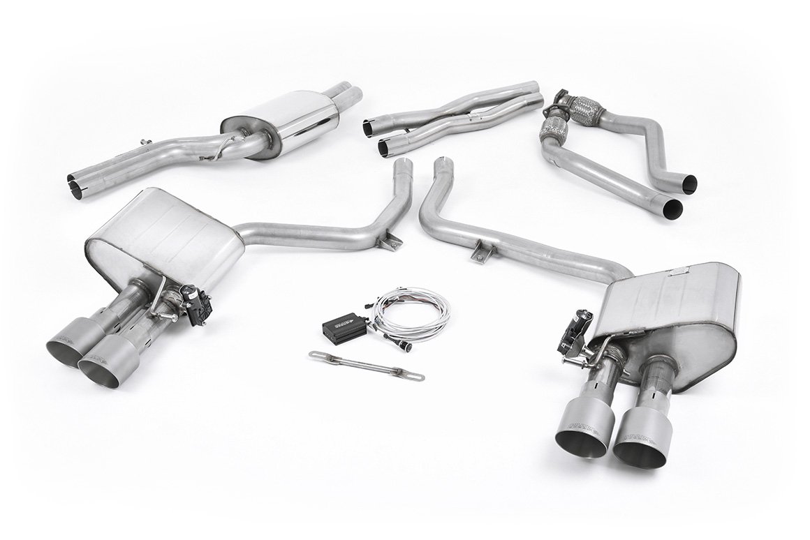 Audi S4 V6/S5 3.0 B8.5 – con válvulas y Escape cat-back resonado (sonido más discreto) con salidas de titanio