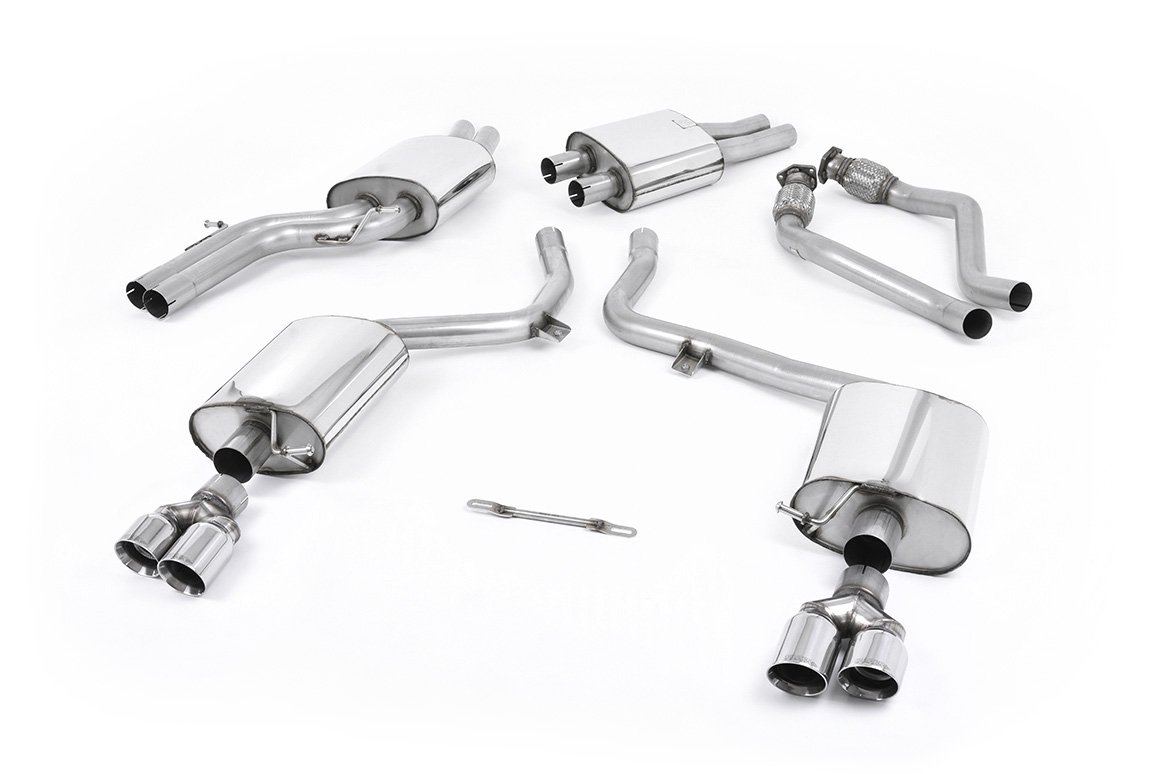 Audi S4 V6/S5 3.0 B8 Sportback – Escape cat-back resonado (sonido más discreto) con salidas cuádruples pulidas