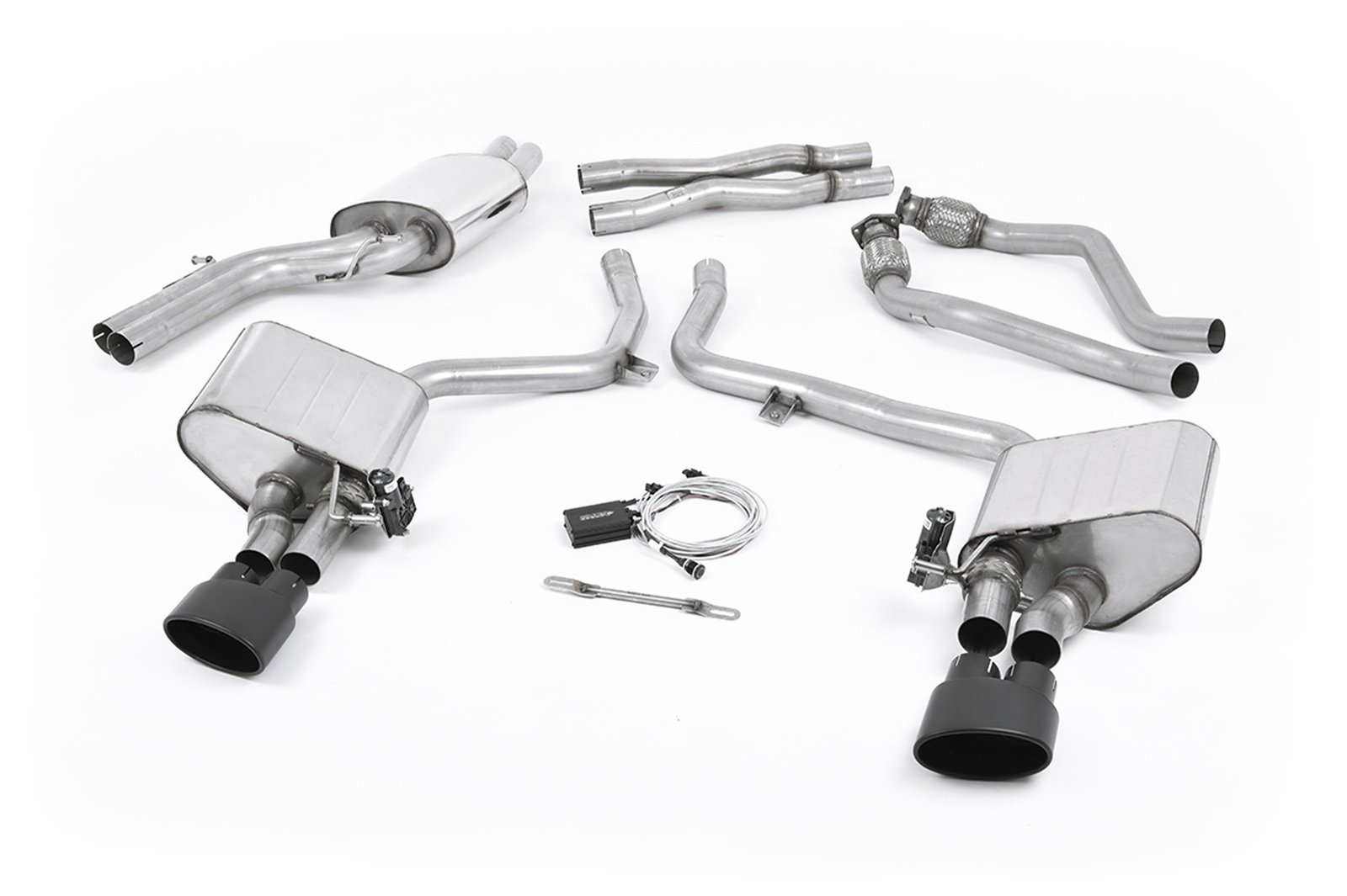 Audi S5 B8 Sportback – con válvulas y Escape cat-back resonado con salidas negras ovaladas