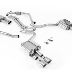 Audi S5 B9 modelos con diferencial deportivo con barras de refuerzo (LHD) – resonado cat-back con salidas cuádruples pulidas