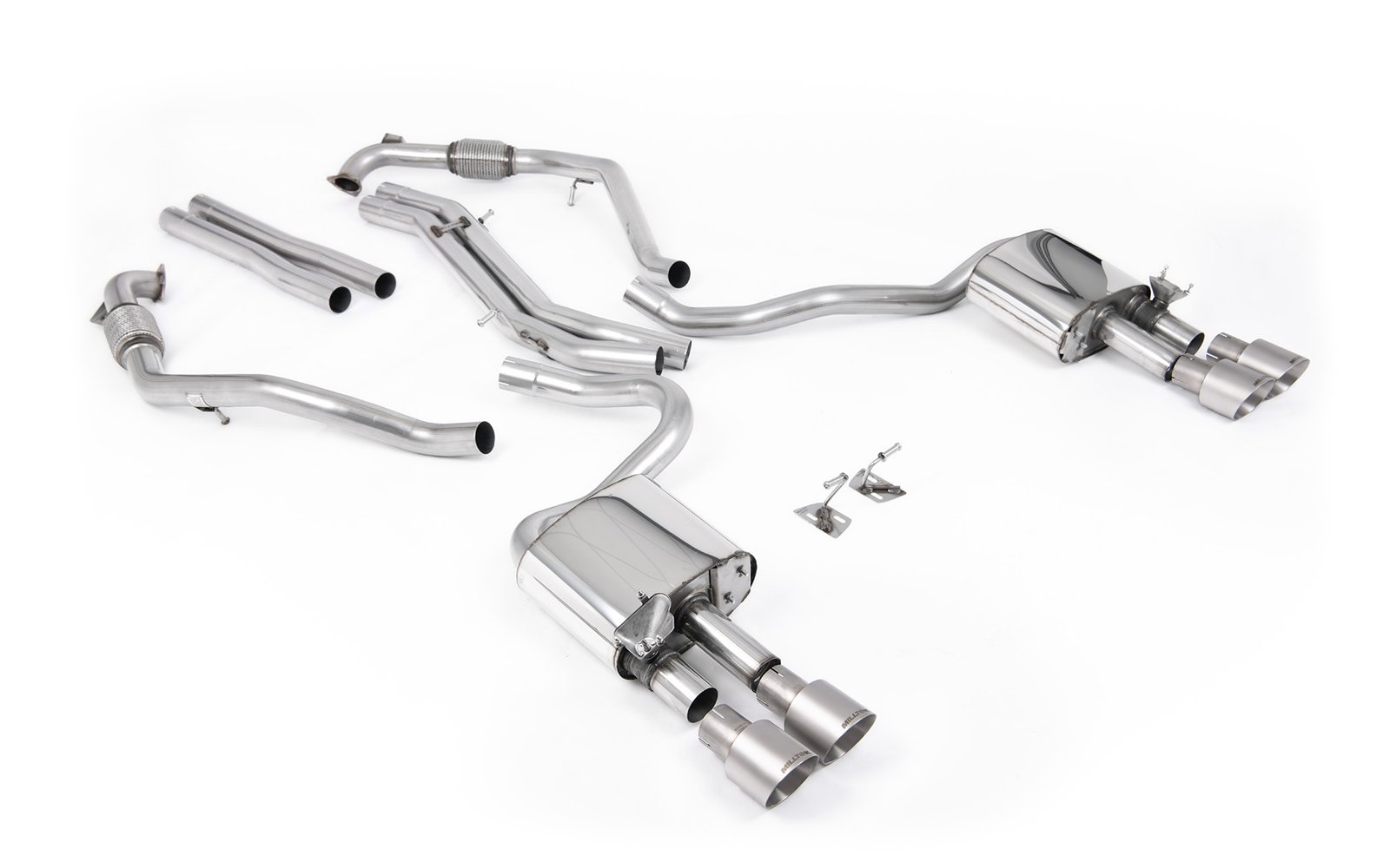 Audi S5 B9 modelos con diferencial deportivo con barras de refuerzo – no resonado cat-back (sonido más intenso) con salidas cuádruples de titanio cepillado