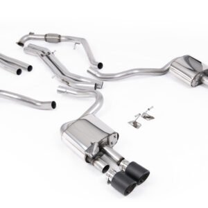 Audi S5 B9 modelos con diferencial deportivo con barras de refuerzo – no resonado cat-back (sonido más intenso) con salidas cuádruples de carbono