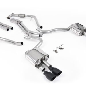 Audi S5 B9 modelos con diferencial deportivo con barras de refuerzo – no resonado cat-back (sonido más intenso) con salidas cuádruples negras Cerakote