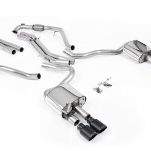 Audi S5 B9 modelos con diferencial deportivo con barras de refuerzo – no resonado cat-back (sonido más intenso) con salidas cuádruples negras Cerakote ovaladas salidas