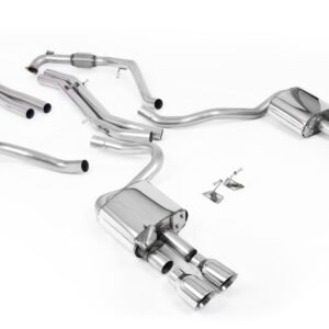 Audi S5 B9 modelos con diferencial deportivo con barras de refuerzo – no resonado cat-back (sonido más intenso) con salidas cuádruples pulidas