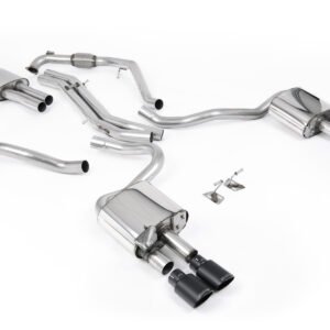 Audi S5 B9 modelos con diferencial deportivo con barras de refuerzo (RHD) – resonado cat-back con salidas cuádruples negras ovaladas