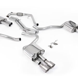 Audi S5 B9 modelos con diferencial deportivo con barras de refuerzo (RHD) – resonado cat-back con salidas cuádruples de titanio cepillado
