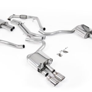 Audi S5 B9 modelos con diferencial deportivo con barras de refuerzo (RHD) – resonado cat-back con salidas cuádruples pulidas ovaladas