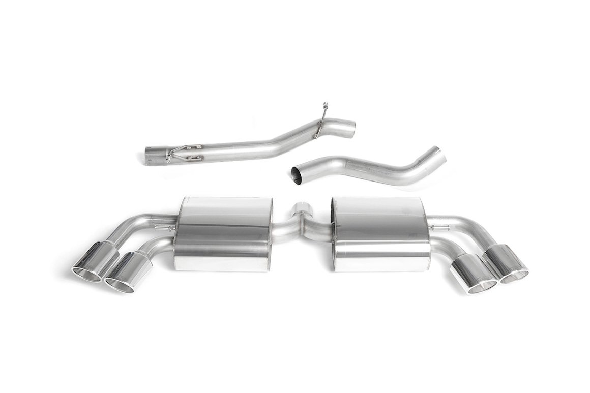 Audi TTS MK2 Quattro – Escape cat-back no resonado (sonido más intenso) con salidas cuádruples pulidas