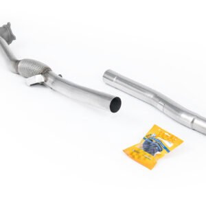 Audi TTS MK2 Quattro – Downpipe de gran diámetro de acero inoxidable con cuerpo de fundición con supresor de catalizador (para Milltek 2.75″ cat-back)