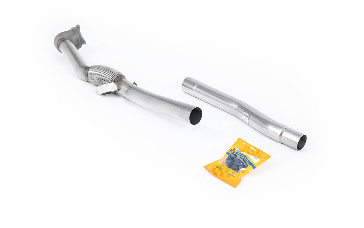 Audi TTS MK2 Quattro – Downpipe de gran diámetro de acero inoxidable con cuerpo de fundición con supresor de catalizador (para Milltek 2.75″ cat-back)