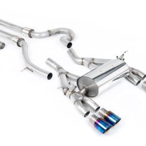 BMW F80 M3/F82 M4 – de igual longitud escape cat-back con salidas de titanio azulado