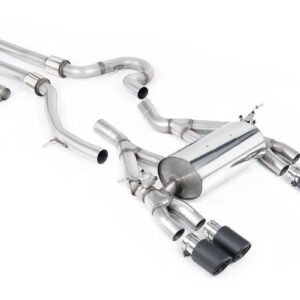 BMW F80 M3/F82 M4 – de igual longitud (máxima intensidad de sonido) escape cat-back con salidas de fibra de carbono