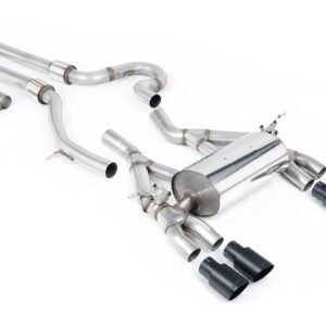 BMW F80 M3/F82 M4 – de igual longitud (máxima intensidad de sonido) escape cat-back con salidas negras Cerakote
