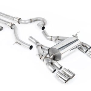BMW F80 M3/F82 M4 – de igual longitud (máxima intensidad de sonido) escape cat-back con salidas pulidas