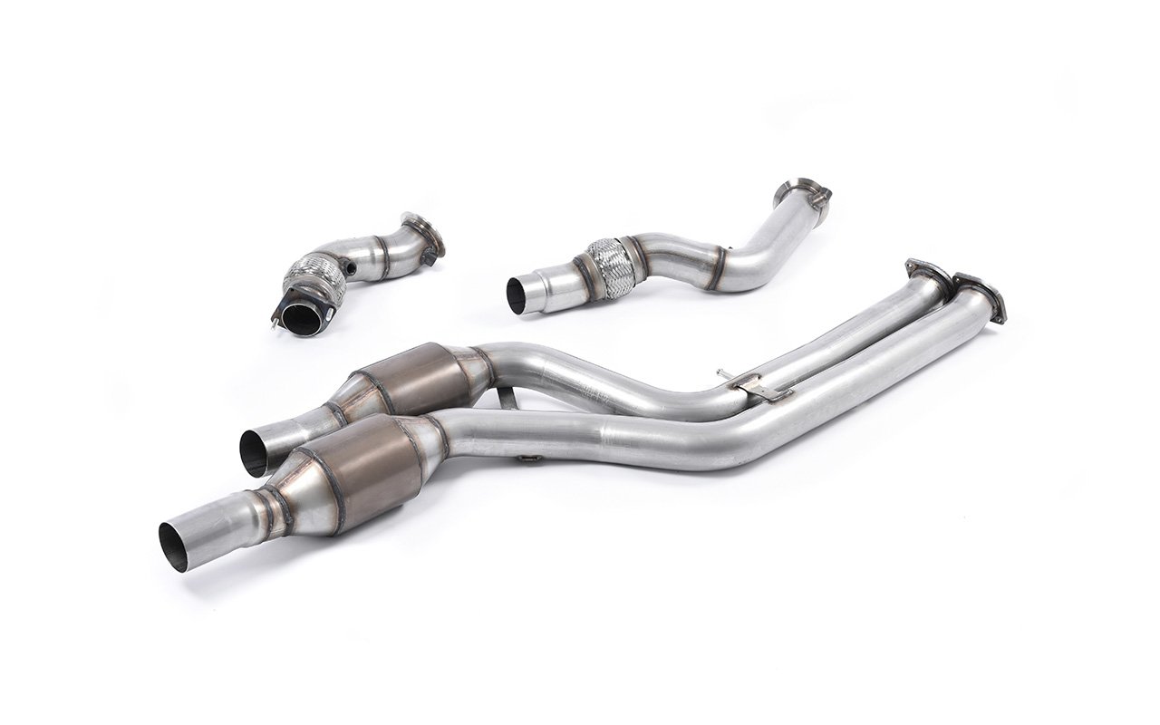 BMW F80 M3/F82 M4 – Downpipe de gran diámetro pareja con catalizadores deportivos de alto flujo (para Milltek cat-back)